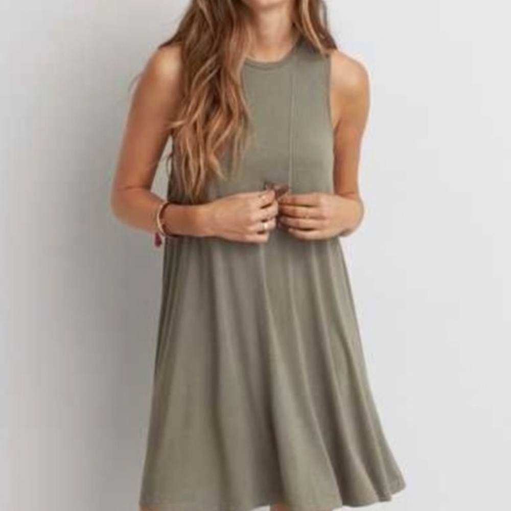 American Eagle Outfitters Olive Soft & Sexy Dress